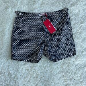 Black and White Geometric Swim Trunks